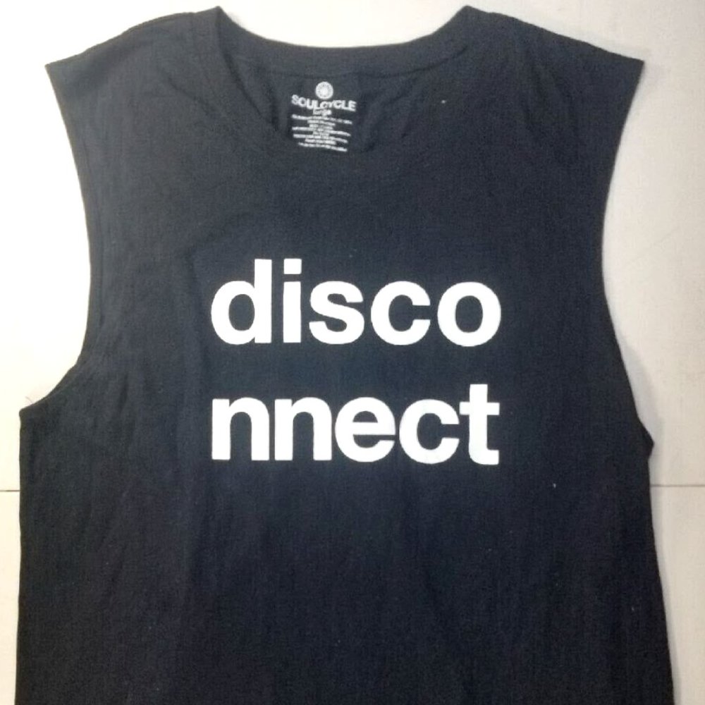 SoulCycle Unisex Sleeveless T-Shirt W/Disconnect & Logo On Back- Size LG